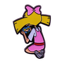 Helga's locket brooch show love to Arnold funny cartoon decor 2024 - buy cheap