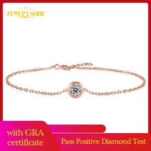 100% Solid 925 Sterling Silver 0.5CT Real Moissanite Wedding Engagement Charm Bracelets for Women Rose Gold Color Fine Jewelry 2024 - buy cheap