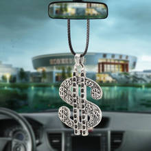 Carro criativo dólares pingente espelho retrovisor decoração pendurado charme ornamentos automóveis interior carros acessórios presentes 2024 - compre barato
