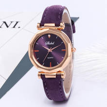 Хит продаж Модные женские кожаные повседневные часы Роскошные Аналоговые кварцевые наручные часы с кристаллами # NN28 2024 - купить недорого
