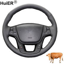 Cobertura manual para volante de carro, capa de couro de vaca para kia sorento 2011-2015 k7, cadência 2011-2015 2012, 2013 2024 - compre barato