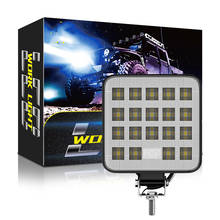 Mini luz de trabalho para carro, led 19led 57w, refletor 12 volts, luz de neblina para caminhões offroad 4x4 atv, trator 2024 - compre barato