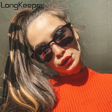 Longkeeper óculos de sol redondo vintage feminino, fashion de marca, olho de gato para mulheres uv400 2024 - compre barato