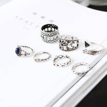 Женское кольцо треугольной формы, 7 предметов, в европейском и американском стиле ретро 2024 - купить недорого