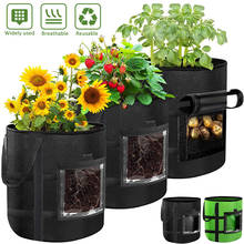 7/10 Gallon Plant Grow Bags Potato Grow Bags Reusable Access Flap & Reinforced Handle Non-Woven Fabric Pots Flowers Container 2024 - buy cheap