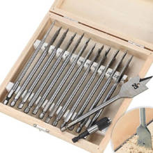 13 pçs plana spade broca conjunto de bits de metal kit hex shank carpintaria ferramenta acessórios 2024 - compre barato