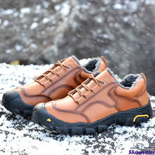 Winter Men Boots 100%Genuine Leather Warm Boots Male Shoes Waterproof Rubber Plush Snow Boots For Man Ankle Shoes Big Size 50 2024 - buy cheap