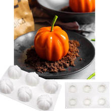 Molde de silicona para calabaza de Halloween, molde para tarta de calabaza de 8 cavidades, Mousse en tarta o molde para, moldes para tarta de calabaza, utensilios de decoración para postres, Molde de Mousse y pasteles 2024 - compra barato