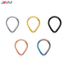 Jovivi Stainless Steel Waterdrop Nose Septum Ring 16Ga Hinged Clicker Seamless Nose Piercing Jewelry Fits Septums Ear Lobe Helix 2024 - buy cheap