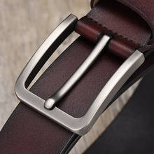Plyesxale-Cinturón de cuero genuino para hombre, correa de lujo con hebilla de Pin, informal, G148, 2020 2024 - compra barato