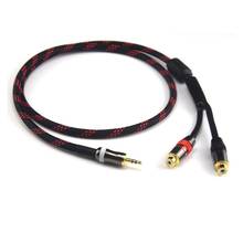 Hifi 3,5 мм штекер к 2RCA разъем кабель 4N OFC 3,5 к RCA аудио линии 2024 - купить недорого