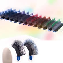 New C/D 8-15mm false lashes Gradient red brown purple+blue green eyelash individual colored lashes Faux eyelash extensions 2024 - buy cheap