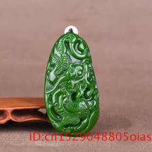Chinês natural dragão verde jade pingente colar mão-esculpida charme jadeite jóias moda amuleto presentes para homem 2024 - compre barato