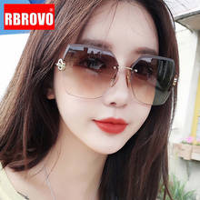 RBROVO-gafas De Sol sin montura para mujer, Estilo Vintage femeninos De lentes De Sol, De diseñador De marca, De lujo, 2021 2024 - compra barato