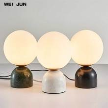 Nordic Marble Table Lamp Modern Minimalist Glass Table Light Study Bedroom Living Room Bedside Table Personalized Creative LED 2024 - buy cheap