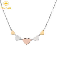 Ожерелье FINE4U N284 маленькое милое ожерелье с кулоном в форме сердца из нержавеющей стали ожерелья для женщин Подарки для девушек 2024 - купить недорого