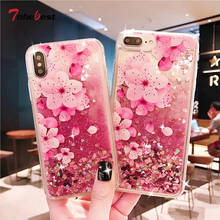 Funda de silicona líquida con purpurina Floral para Samsung Galaxy, funda de TPU para Samsung Galaxy A51, A71, A50, A20, A30, A10, A40, A60, A70, A80, A20E, A10S, A20S 2024 - compra barato