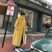Casaco de pele de vison sintético feminino, casaco longo de inverno com capuz, quente e grossa, jaqueta para mulheres, casaco solto de pelúcia grande, 2021 2024 - compre barato
