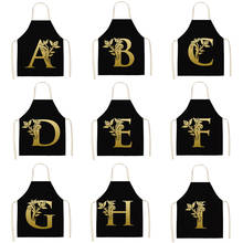 New Golden Letter Pattern Kitchen Apron Sleeveless Linen Apron Cooking Home Apron for Men  Aprons for Woman Barber Apron Barber 2024 - buy cheap