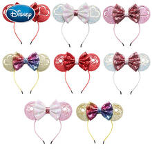 Disney Mouse Ears Headband Valentine Sequin Hair Bows Girls Hairband DIY Hair Accessories For Women Party Accesorios Mujer 2024 - buy cheap