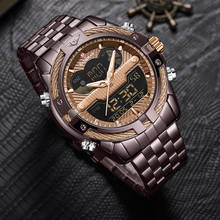 Kademan relógio masculino de marca de luxo, relógio esportivo, café, aço, quartzo, data, à prova d'água, militar 2024 - compre barato