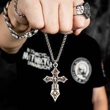 Ожерелье из стерлингового серебра с крестом для мужчин в стиле панк, винтажный стиль, модные ювелирные изделия 2024 - купить недорого