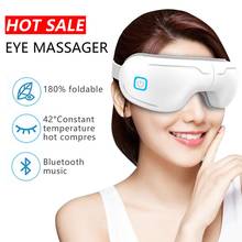 Recarregável dobrável olho massageador dispositivo de cuidados com os olhos vibração quente compressa instrumento com música proteção para os olhos massageador 2024 - compre barato