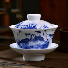 Jingdezhen-cuenco de cerámica de porcelana azul y blanca, taza maestra de estilo chino, vajilla para beber, artesanías 2024 - compra barato
