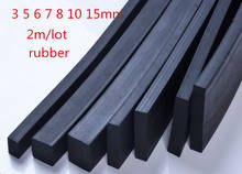 2 m/lot square rubber seal for doors and windows anti-collision sound insulation black rubber sealing strip thick 3 5 6 7 8 10mm 2024 - buy cheap