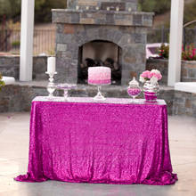 Fuchsia Sequin Tablecloth 60x102in Shiny Rectangular Embroidered Sequin Tablecover for Wedding Party Christmas Decoration - 2024 - buy cheap