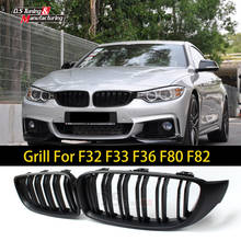 F32 Racing Grills For BMW 4 Series F32 F33 F36 F82 F83 M4 F80 M3 2013-2019 2Slat Front Bumper Kidney Hood Grille Car Accessories 2024 - compre barato