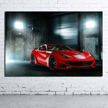 Красный суперкар F12 Berlinetta холст живопись плакаты печать 16x24 20x30 24x36 дюймов DIY рамка настенные картины для гостиной 2024 - купить недорого