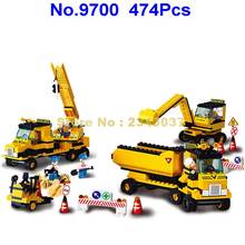 Sluban 9700 474pcs Urban Engineering Construction Transport Truck Car Building Blocks Toy 2024 - buy cheap