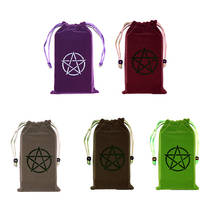 1PCS Velvet Pentagram Tarot Storage Bag Board Game Card Embroidery Drawstring Package 2024 - buy cheap