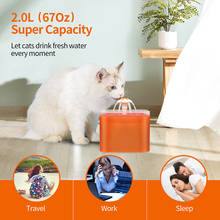 Диспенсер для домашних животных с фильтром для воды и LED-подсветкой, автоматический Поильник для кошек миска-контейнер, Электрический Поильник для кошек с питанием от USB 2024 - купить недорого