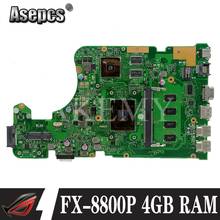 Akemy For Asus X555YI X555D A555D X555Y X555DG Laotop Mainboard X555DG Motherboard with FX-8800P 4GB RAM 2024 - купить недорого