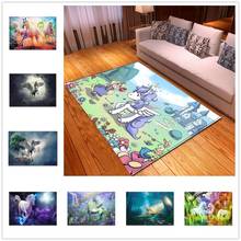 Nordic 3D Unicorn Carpet Xmas Kids Room Play Mats Soft Flannel Large Carpets for Living Room Area Rugs for Child Christmas gift 2024 - buy cheap