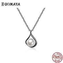 GOMAYA-collares con colgante de Plata de Ley 925 en forma de corazón para mujer, collar de niña de circón cúbico transparente 5A, joyería fina de aniversario 2024 - compra barato