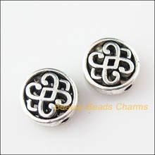 20 New Charms Round Flat Chinese Knot Tibetan Silver Tone Spacer Beads 10.5mm 2024 - buy cheap