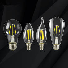 Lâmpada led e12 e27 e14 g45 a60 c35, lâmpada de edison retrô vintage, lâmpada de filamento st64 c35l luz retrô para lâmpada pendente 2024 - compre barato