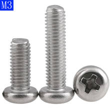 Tornillos de acero inoxidable 0,5 para máquina Phillips, M3 X 304, 3mm, DIN 7985, A2-70 2024 - compra barato