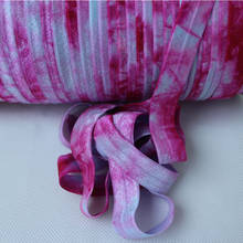 Free shipping 5/8" Ocean Blue FOE Azalea Tie Dye, good elasticity fold over elastic, 100yards per roll 2024 - buy cheap