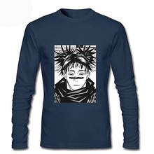 Jujutsu Kaisen Choso-camiseta negra de manga larga para hombre, camisa divertida de Hip-Hop con cuello redondo de gran tamaño, camisetas de algodón, camisetas 3XL 2024 - compra barato