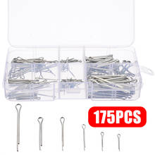 175Pcs/set Sliver Split Pins Cotter Fixings Assorted Zinc Plated Steel Hard Case Link Split Cotter Fasteners Pins Assortment 2024 - buy cheap