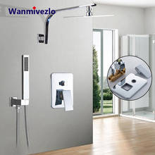 Chrome Bathroom Shower Faucets Set 8" 10" 12" 16" Rainfall Shower Head 2 Ways Single Handle Bathroom Mixer Tap With Handshower 2024 - buy cheap