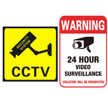 5Pcs/pack 24 Hour Video Surveillance Sign CCTV Warning Sticker Window Wall For Alarm Surveillance Dummy Camera Accessories 2024 - buy cheap