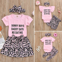 Sister Matching Baby Girl Romper Tops Shorts Pants Dress Leopard Print Outfit 2024 - buy cheap