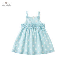 DBZ18163 dave bella summer baby girl's cute floral dots print dress children fashion party dress kids infant lolita clothes 2024 - buy cheap
