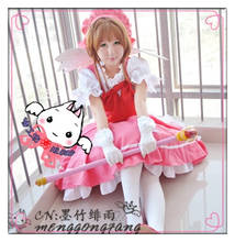 Disfraz de Sakura Cardcaptor para mujer, disfraz de Anime, Kinomoto Sakura OP1, vestido rosa para carnaval, Halloween y S-XL 2024 - compra barato