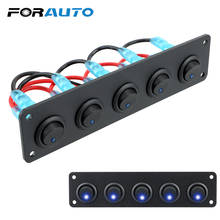 Waterproof 12-24V Blue LED 5 Gang for RV Yacht MarineCar Marine Outlet Combination Round Dash Rocker Toggle Switch Panel 2024 - buy cheap